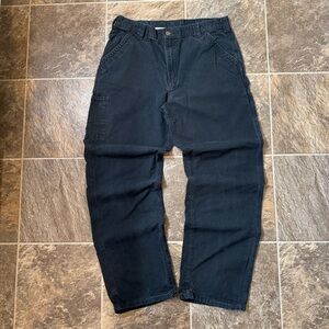 Carhartt Canvas Dungaree Black Loose Original Fit Work Pants B151 Men's 36x34